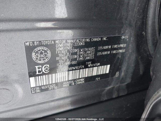 2T3RWRFV6PW163724 Toyota Rav4 Xle/woodland Edition