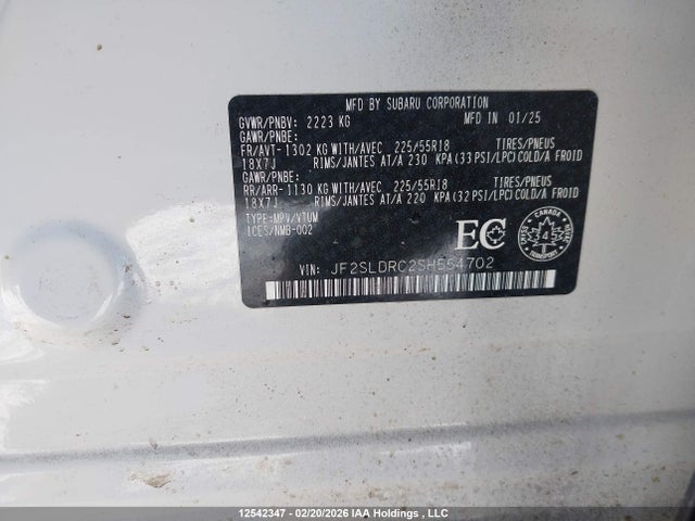 Subaru Forester Limited 2025 JF2SLDRC2SH554702 Image 9