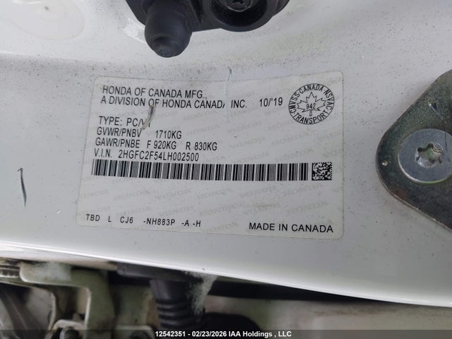 2HGFC2F54LH002500 Honda Civic Lx