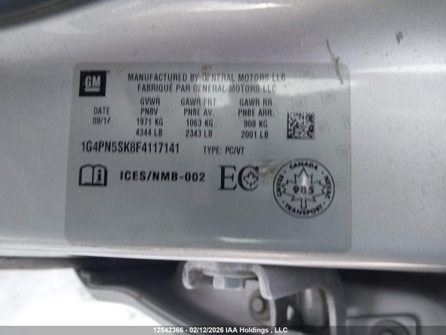 1G4PN5SK8F4117141 Buick Verano
