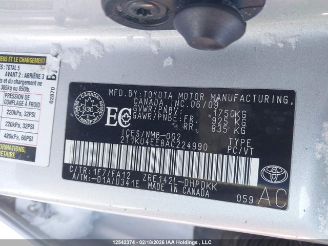 Продаж на аукціоні авто 2010 Toyota Matrix, vin: 2T1KU4EE8AC224990, номер лоту: 12542374