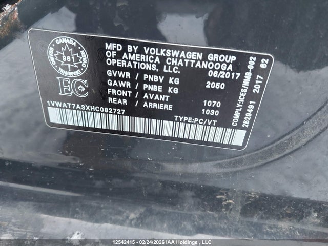 1VWAT7A3XHC082727 Volkswagen PASSAT S