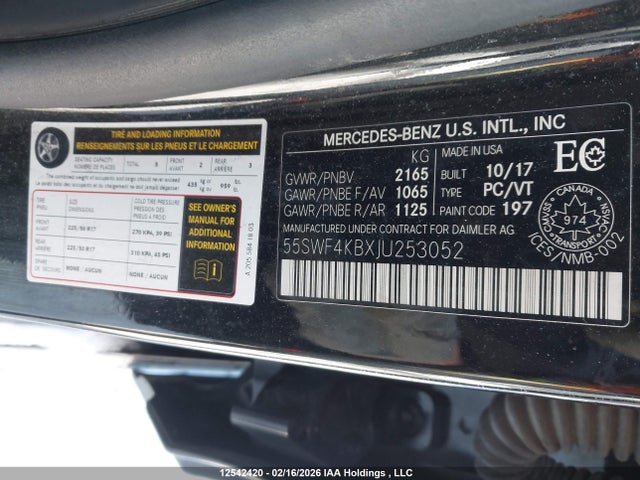 55SWF4KBXJU253052 Mercedes-Benz C 300 4matic