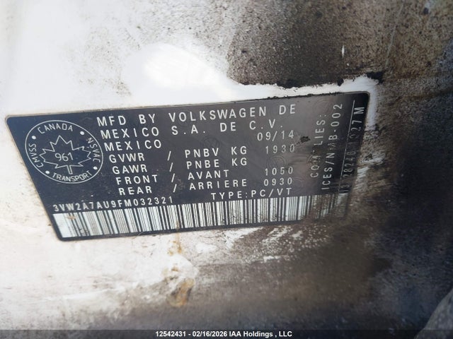 3VW2A7AU9FM032321 Volkswagen Golf Tdi