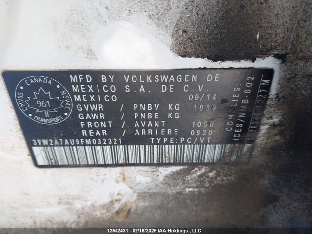 3VW2A7AU9FM032321 Volkswagen Golf Tdi