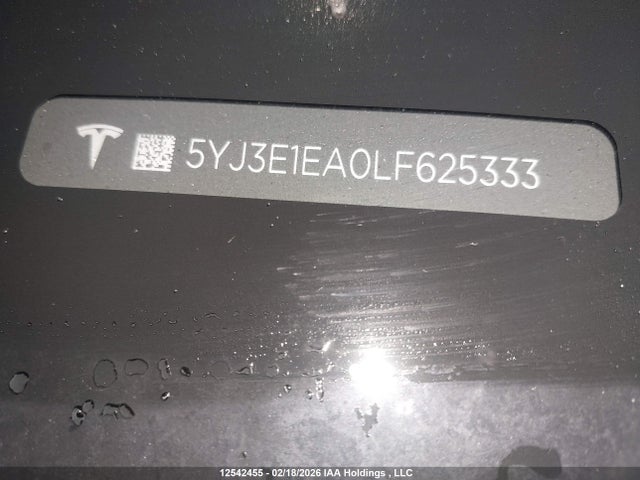 5YJ3E1EA0LF625333 Tesla Model 3 Standard Range Plus
