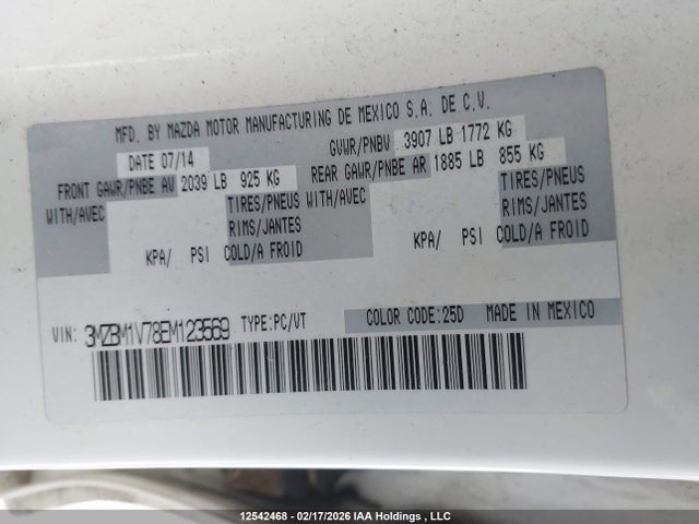3MZBM1V78EM123569 Mazda 3 TOURING