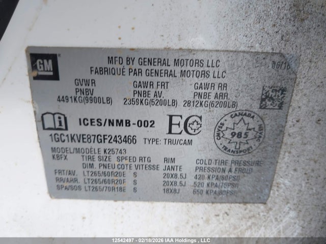 1GC1KVE87GF243466 Chevrolet Silverado K2500 Heavy Duty Lt