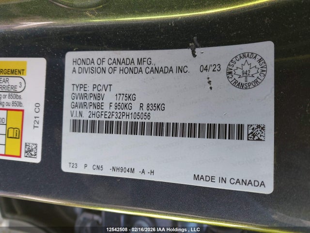 Honda Civic Ex/ex-b 2023 2HGFE2F32PH105056 Image 19