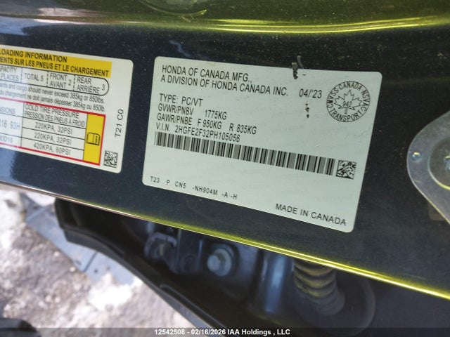 Honda Civic Ex/ex-b 2023 2HGFE2F32PH105056 Image 9