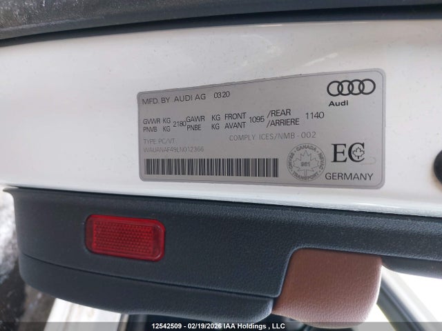 WAUANAF49LN012366 Audi A4 Komfort