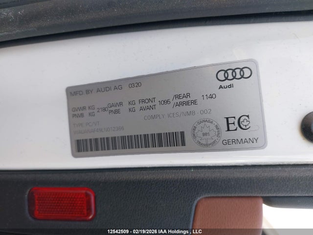 WAUANAF49LN012366 Audi A4 Komfort