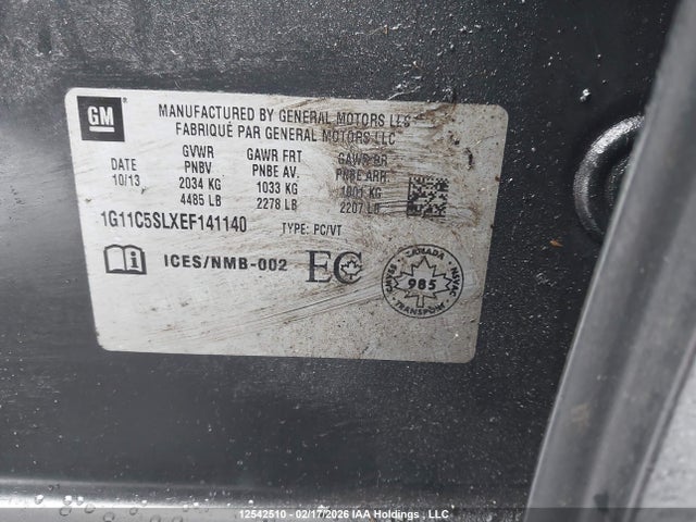 1G11C5SLXEF141140 Chevrolet MALIBU 1LT