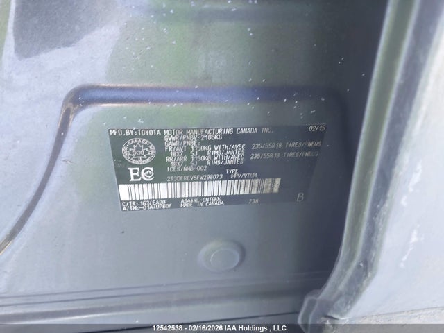 2T3DFREV5FW298073 Toyota Rav4 Limited