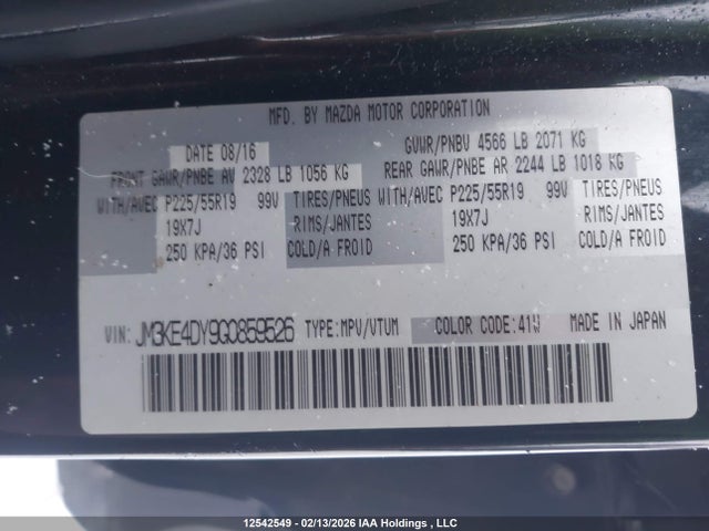 JM3KE4DY9G0859526 Mazda CX-5 GT