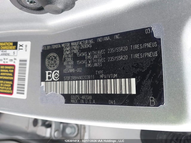 Toyota Highlander Limited 2022 5TDFZRBH4NS203811 Image 9