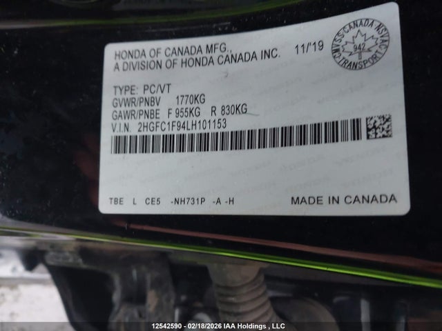 2HGFC1F94LH101153 Honda Civic Touring
