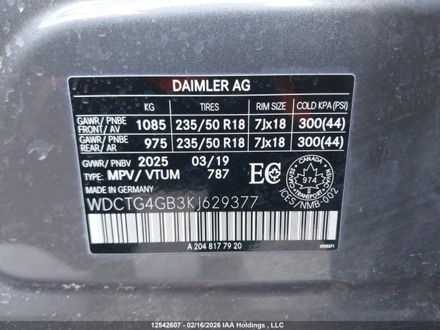 WDCTG4GB3KJ629377 Mercedes-Benz Gla 250 4matic