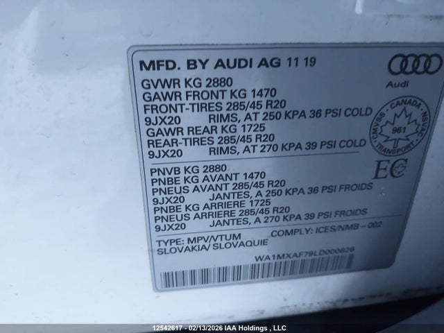 WA1MXAF79LD000626 Audi Q7