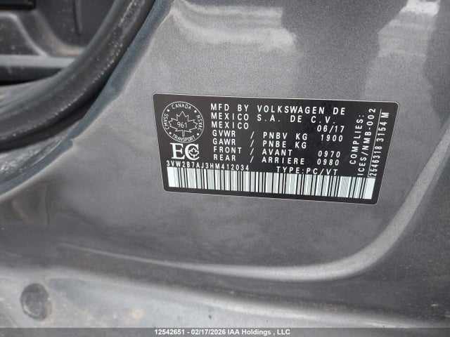 3VW2B7AJ3HM412034 Volkswagen Jetta