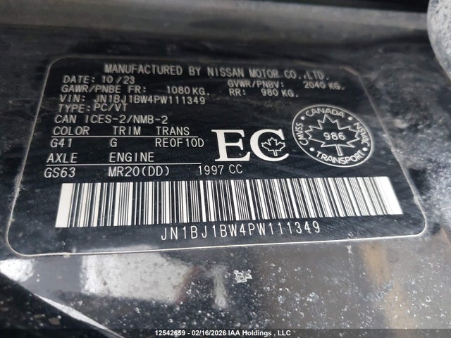 Продаж на аукціоні авто 2023 Nissan Qashqai, vin: JN1BJ1BW4PW111349, номер лоту: 12542659