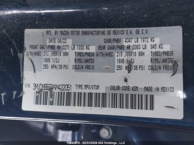 3MVDMBB71NM422051 Mazda Cx-30 Gx