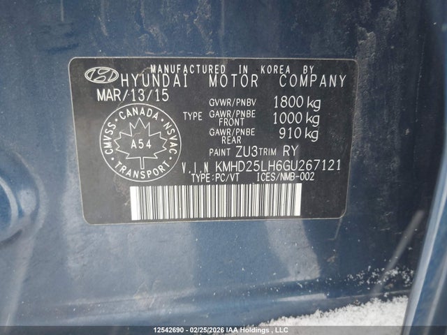 KMHD25LH6GU267121 Hyundai Elantra Gt Gl
