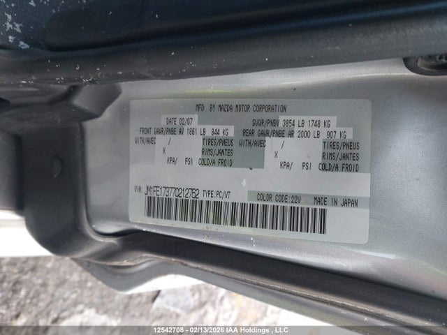 Aukcja sprzedaży 2007 Mazda Rx8, vin: JM1FE173770212762, numer aukcji: 12542708