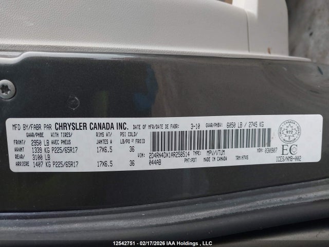 Aukcja sprzedaży 2010 Dodge Grand Caravan Se, vin: 2D4RN4DX1AR258514, numer aukcji: 12542751