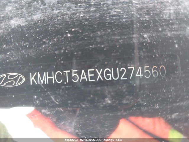 12542763 :رقم المزاد ، KMHCT5AEXGU274560 vin ، 2016 Hyundai Accent مزاد بيع