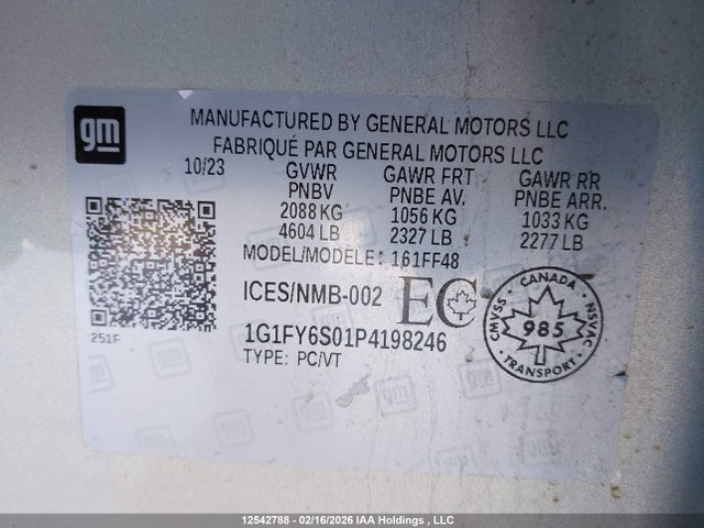 1G1FY6S01P4198246 Chevrolet Bolt Euv Lt