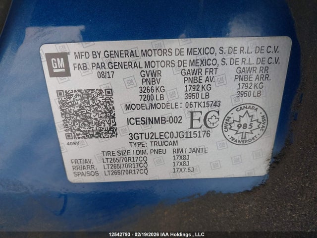 3GTU2LEC0JG115176 GMC Sierra K1500