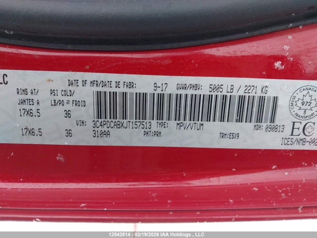 3C4PDCABXJT157513 Dodge JOURNEY SE