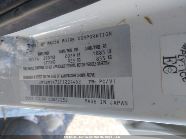 JM1BM1K72F1224452 Mazda 3 SPORT