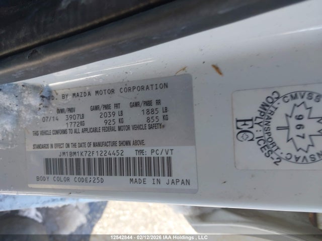 JM1BM1K72F1224452 Mazda 3 SPORT