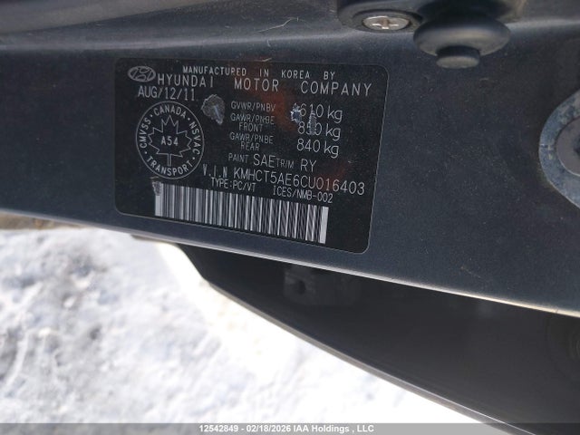 Продажа на аукционе авто 2012 Hyundai Accent, vin: KMHCT5AE6CU016403, номер лота: 12542849