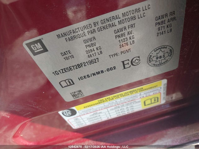 Aukcja sprzedaży 2011 Chevrolet Malibu, vin: 1G1ZE5E72BF219627, numer aukcji: 12542878
