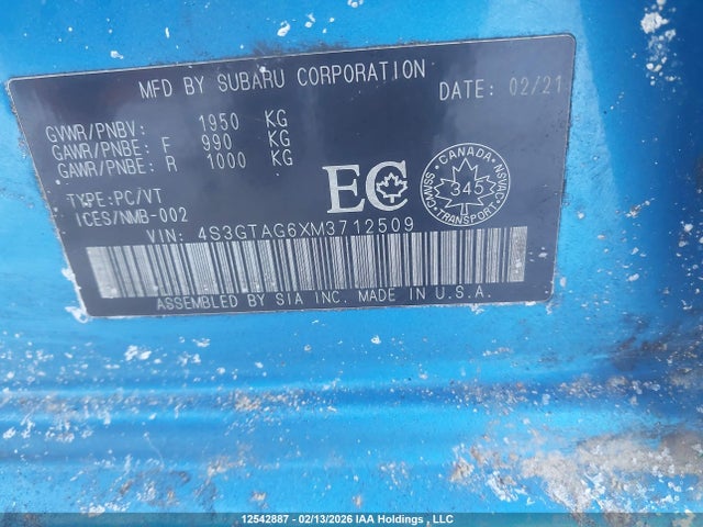 4S3GTAG6XM3712509 Subaru Impreza Sport With Eyesight 5-door