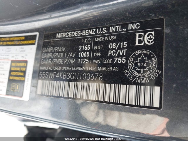 55SWF4KB3GU103678 Mercedes-Benz C 300 4matic