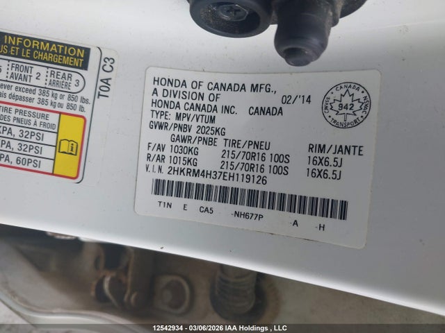 2HKRM4H37EH119126 Honda CR-V