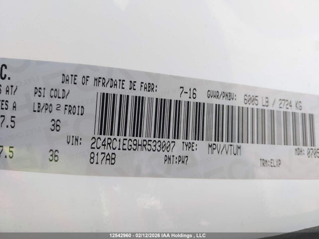 2C4RC1EG9HR533007 Chrysler Pacifica Touring-l Plus
