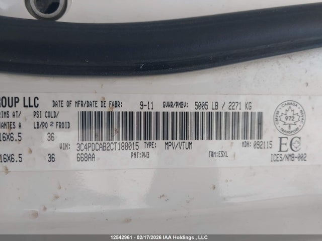 Aukcja sprzedaży 2012 Dodge Journey Se, vin: 3C4PDCAB2CT188015, numer aukcji: 12542961