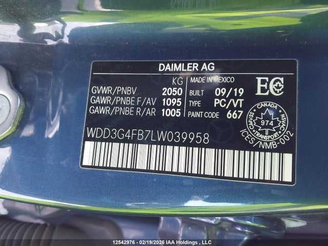 WDD3G4FB7LW039958 Mercedes-Benz A 220 4matic