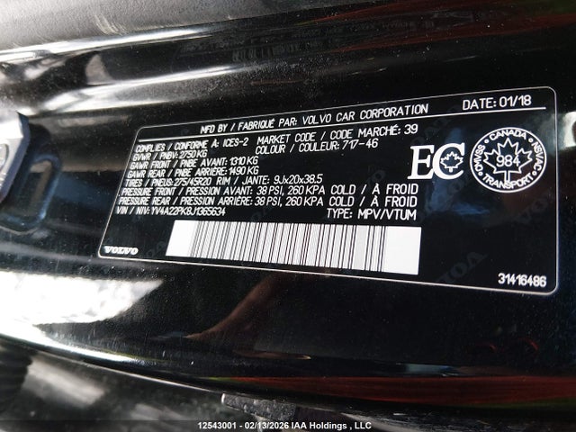 YV4A22PK8J1365634 Volvo XC90 T6