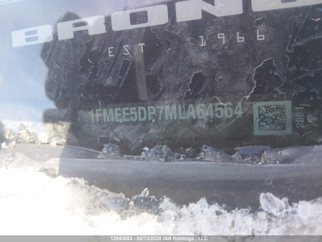 2021 Ford Bronco Badlands მანქანა იყიდება აუქციონზე, vin: 1FMEE5DP7MLA64564, აუქციონის ნომერი: 12543003