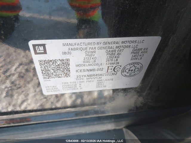 1GYKNBR45MZ101302 Cadillac XT5 LUXURY