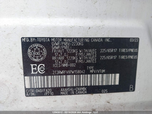 Aukcja sprzedaży 2023 Toyota Rav4 Hybrid Xle, vin: 2T3RWRFVXPW158042, numer aukcji: 12543012