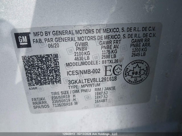 3GKALTEV8LL291618 GMC Terrain Sle