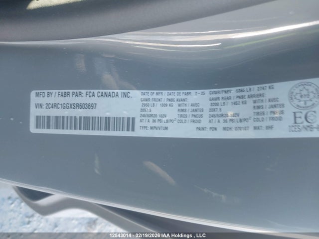 Chrysler Pacifica Limited 2025 2C4RC1GGXSR603697 Image 19