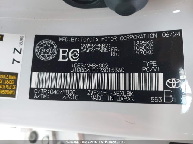 Toyota Corolla Hybrid Le 2024 JTDBDMHE4R3015360 Image 9